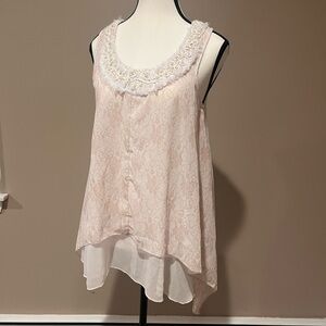 Pearl and sequin embellished flowy top